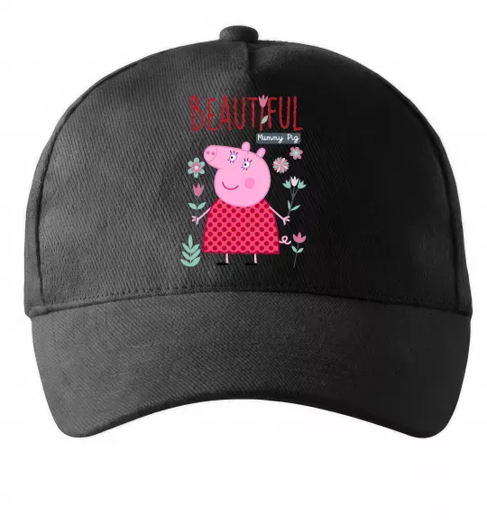 Кепка Beatiful mummy pig Черный фото