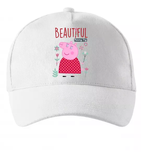 Кепка Beatiful mummy pig Белый фото