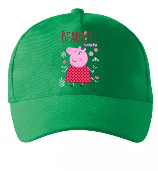 Кепка Beatiful mummy pig Зеленый фото
