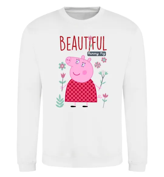 Свитшот Beatiful mummy pig Белый фото