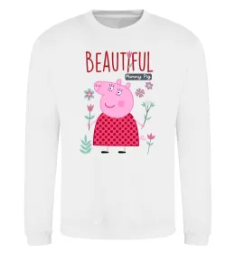 Свитшот Beatiful mummy pig Белый фото