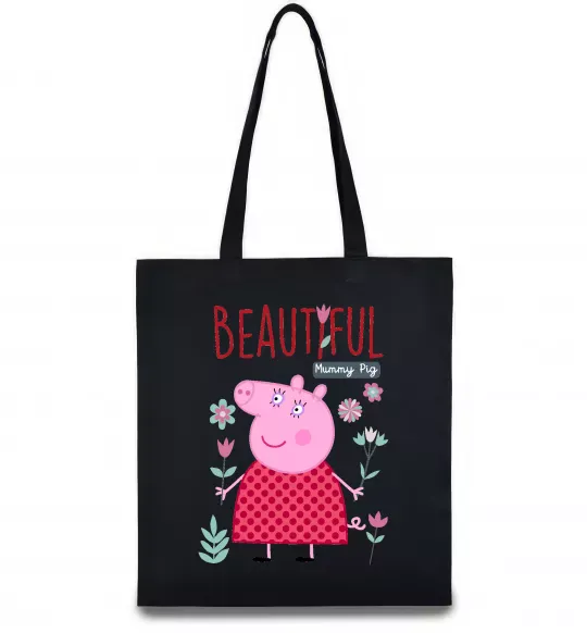 Эко-сумка Beatiful mummy pig Черный фото