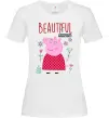 Женская футболка Beatiful mummy pig Белый фото