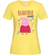 Женская футболка Beatiful mummy pig Лимонный фото