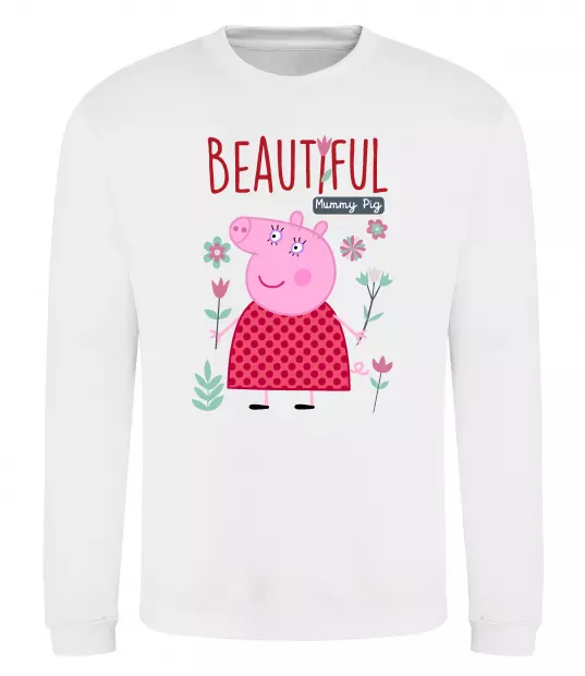 Свитшот Beatiful mummy pig Белый фото