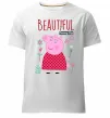 Мужская премиум футболка Beatiful mummy pig Белый фото