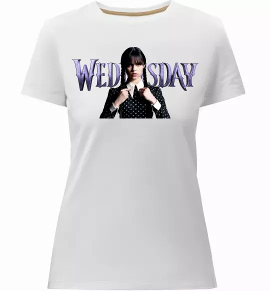 Жіноча преміум футболка Wednesday Білий фото