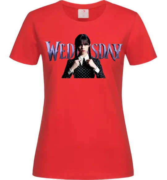 Женская футболка Wednesday Красный фото