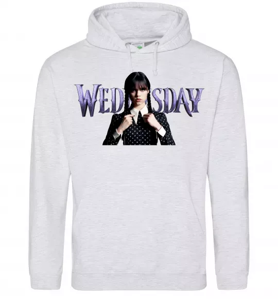 Мужская толстовка (худи) Wednesday Серый меланж фото