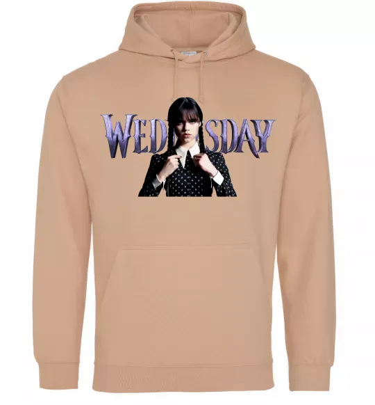 Мужская толстовка (худи) Wednesday Песочный фото