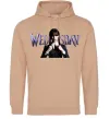 Женская толстовка (худи) Wednesday Песочный фото