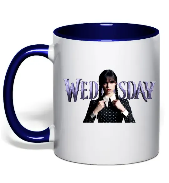 Чашка с цветной ручкой Wednesday Глубокий темно-синий фото
