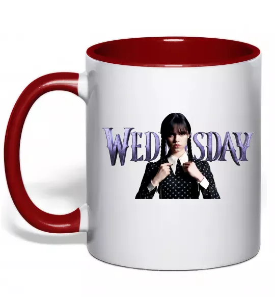 Чашка с цветной ручкой Wednesday Красный фото