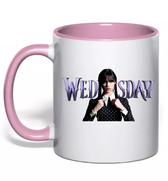 Чашка с цветной ручкой Wednesday Нежно розовый фото