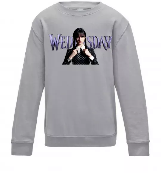 Детский Свитшот Wednesday Серый меланж фото