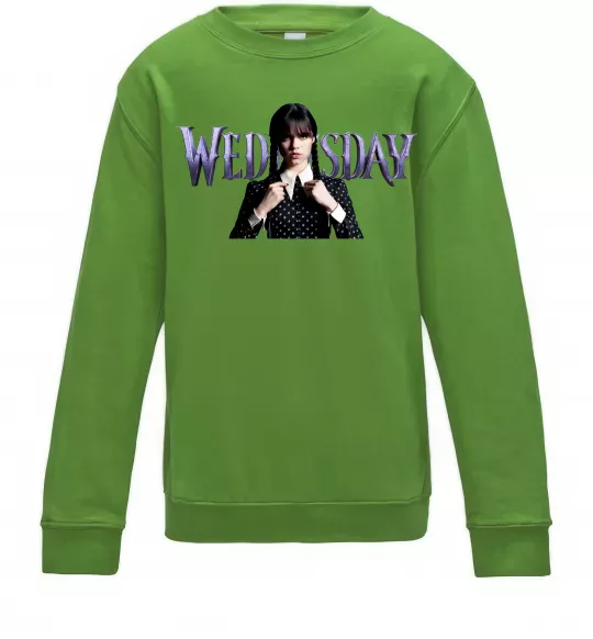 Детский Свитшот Wednesday Лаймовый фото