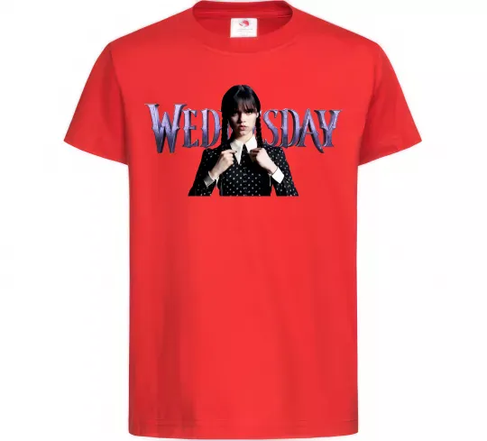 Детская футболка Wednesday Красный фото