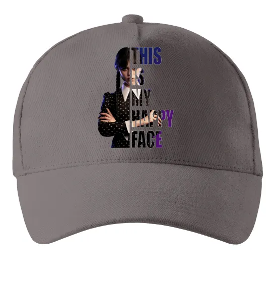 Кепка Wednesday this is my happy face Серый фото
