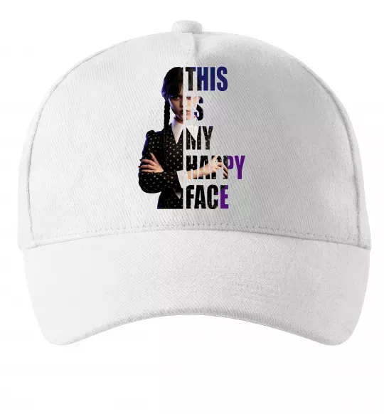 Кепка Wednesday this is my happy face Білий фото