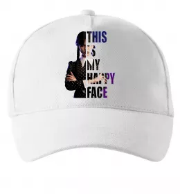 Кепка Wednesday this is my happy face Білий фото
