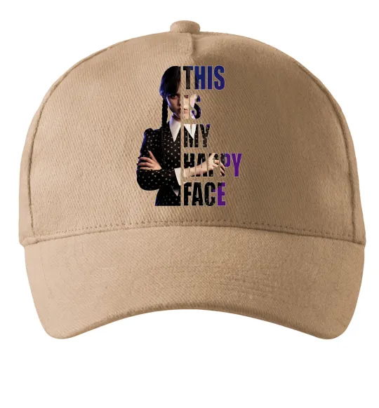 Кепка Wednesday this is my happy face Песочный фото