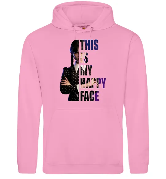 Жіноча толстовка (худі) Wednesday this is my happy face Рожевий фото