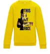 Детский Свитшот Wednesday this is my happy face Солнечно желтый фото