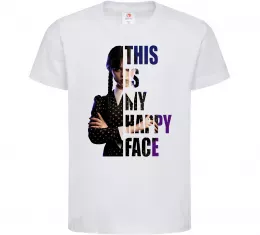 Дитяча футболка Wednesday this is my happy face Білий фото