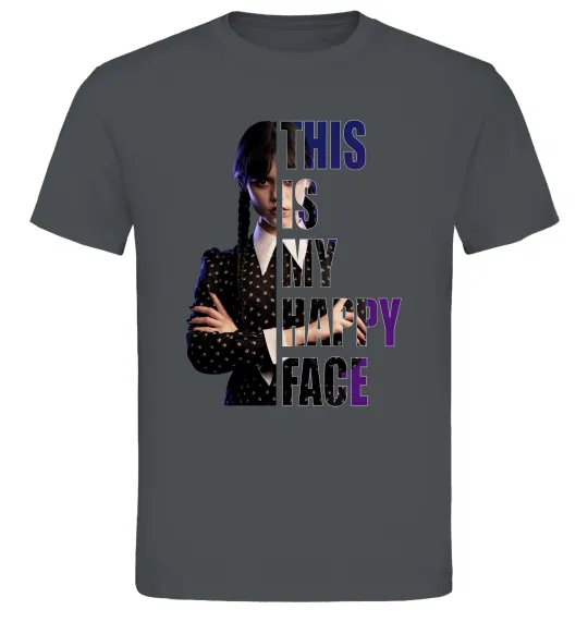 Чоловіча футболка Wednesday this is my happy face Графіт фото