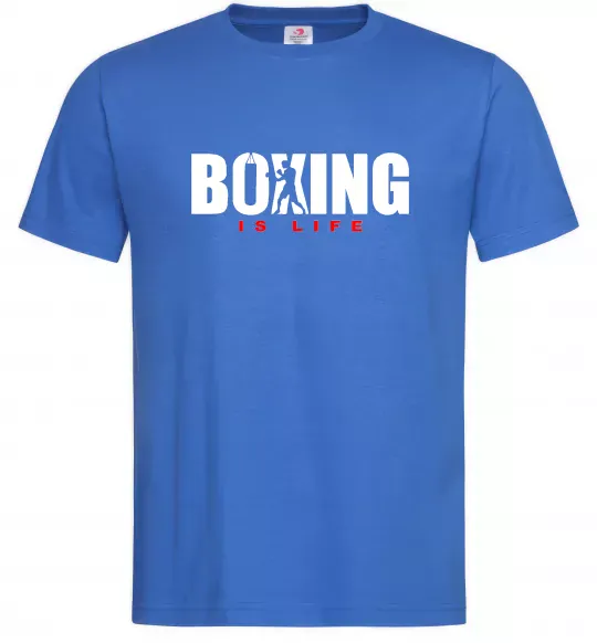 Чоловіча футболка Boxing is life, колір - яскраво-синій, розмір - L Яскраво-синій фото