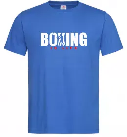 Чоловіча футболка Boxing is life, колір - яскраво-синій, розмір - L Яскраво-синій фото