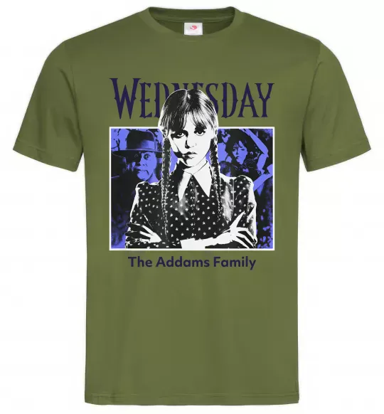 Мужская футболка Wednesday The Addams family Оливковый фото