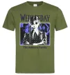 Мужская футболка Wednesday The Addams family Оливковый фото