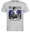 Мужская футболка Wednesday The Addams family Серый фото