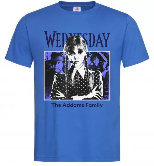 Мужская футболка Wednesday The Addams family Ярко-синий фото