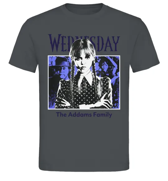 Мужская футболка Wednesday The Addams family Графит фото