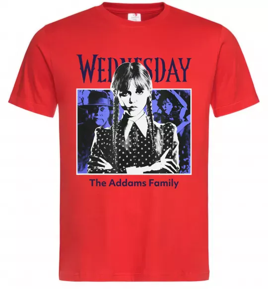 Мужская футболка Wednesday The Addams family Красный фото