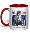 Чашка з кольоровою ручкою Wednesday The Addams family Червоний фото