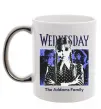Чашка з кольоровою ручкою Wednesday The Addams family Срібло фото