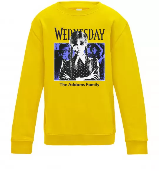 Дитячий світшот Wednesday The Addams family Сонячно жовтий фото