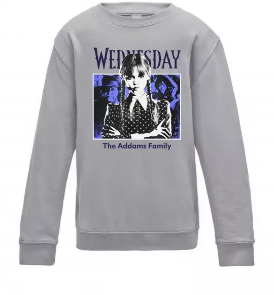 Дитячий світшот Wednesday The Addams family Сірий меланж фото