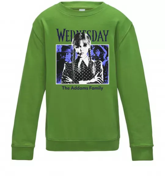 Дитячий світшот Wednesday The Addams family Лаймовий фото