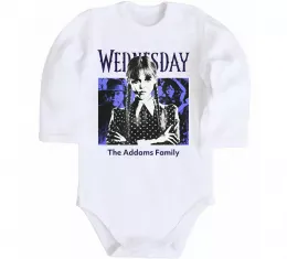 Детский боди Wednesday The Addams family Белый фото