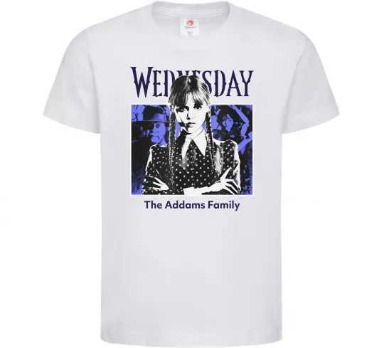 Дитяча футболка Wednesday The Addams family Білий фото