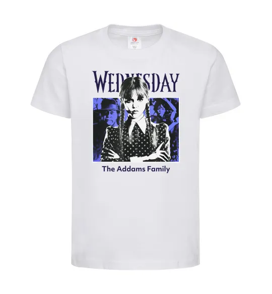 Детская футболка Wednesday The Addams family Белый фото