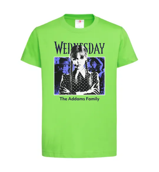 Детская футболка Wednesday The Addams family Лаймовый фото