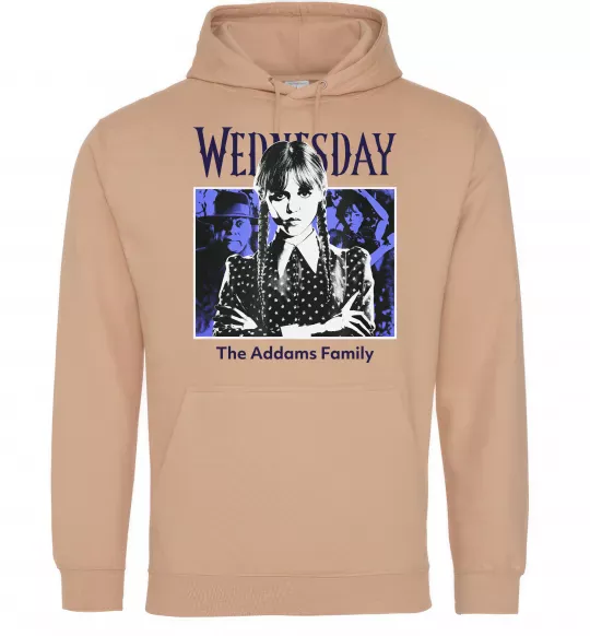 Женская толстовка (худи) Wednesday The Addams family Песочный фото