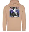 Женская толстовка (худи) Wednesday The Addams family Песочный фото