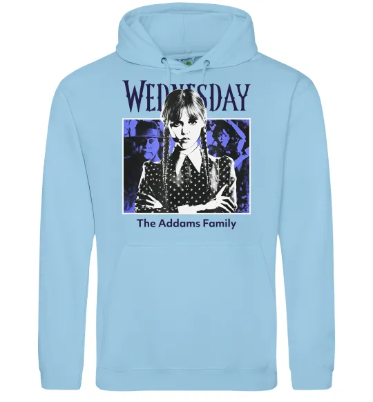 Женская толстовка (худи) Wednesday The Addams family Голубой фото