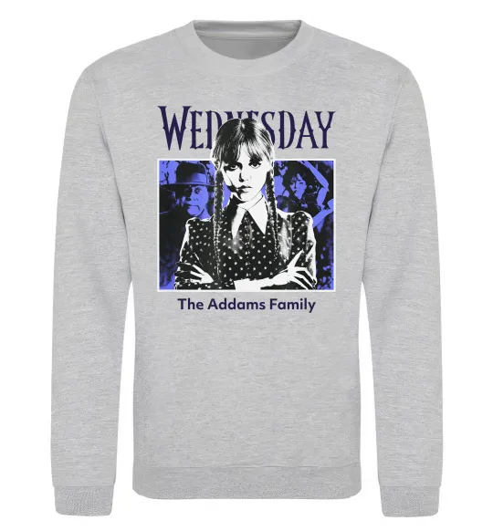Світшот Wednesday The Addams family Сірий меланж фото
